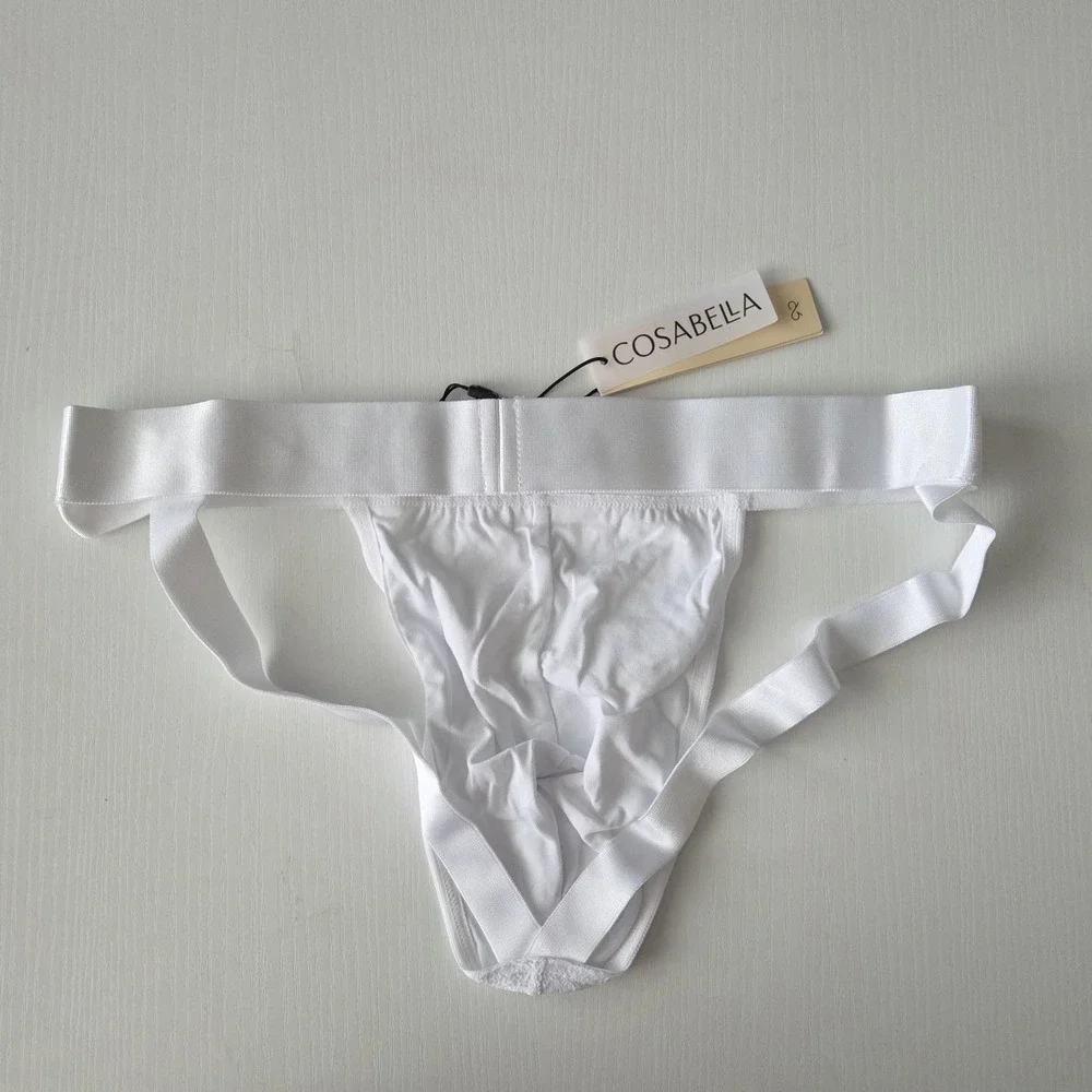 Cosabella Never Say‎ Never Mens Lace Jockstrap White New Size M